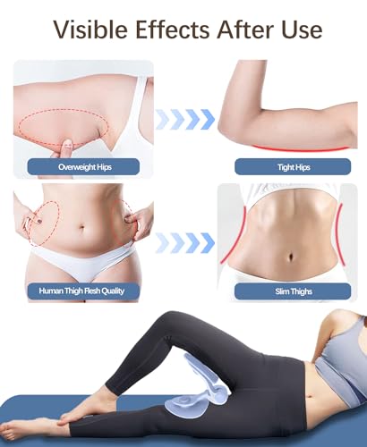 Pelvic Floor Exercise Device Available in 35 lb and 49 lb Resistance, Kegel and Inner Thigh Muscle Trainer, Home Workout Equipment for Postpartum Recovery, Women and Men, with Band - color: Blue