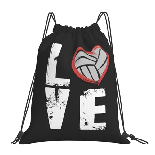 Love Volleyball Unisex Drawstring Backpack Bag Sport Gym Travel Swim Sackpack - color: Love Volleyball8