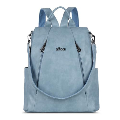 ZOCAI Backpack Purse for Women Medium Anti-Theft Backpacks Purses Design Leather Shoulder Bags with Removable Strap - color: Sky Blue