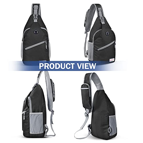 ZOMAKE Sling Bag,Small Crossbody Sling Backpack,Water Resistant Shoulder Daypack for Travel,Anti Thief Chest Bag for Hiking(Black(New)) - color: Black(new)