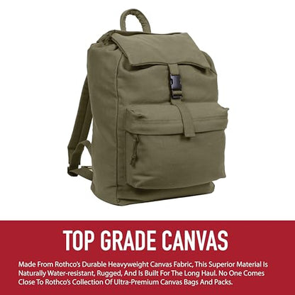 Rothco Canvas Daypack – Heavy-Duty Cotton Canvas Backpack for Hiking, Camping, Traveling, and Daily Use – 34L Capacity - color: City Camo