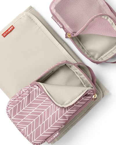 Skip Hop Diaper Bag Backpack: Forma, Multi-Function Baby Travel Bag with Changing Pad & Stroller Attachment, Mauve Mist - color: Mauve Mist
