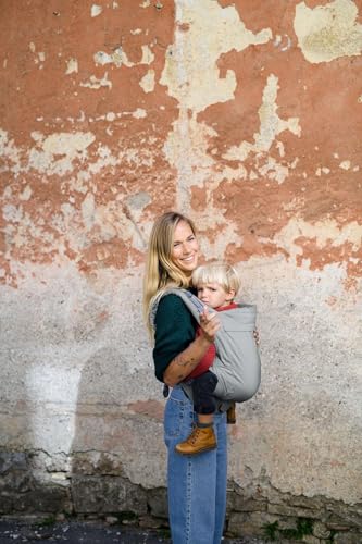Beco Toddler Carrier with Extra Wide Seat, 100% Cotton - Front-Carry & Backpack Style - Lightweight & Ergonomic Sling Carrier for Children (24-48 Months) - Grey - color: Grey