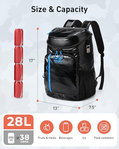 TOURIT Backpack Cooler Insulated 30 Cans, Lightweight Leak Proof Travel Cooler Bag, Soft Waterproof Cooler Backpack for Men Women, Camping Hiking Beach Travel Picnic - color: 02-Forest Green