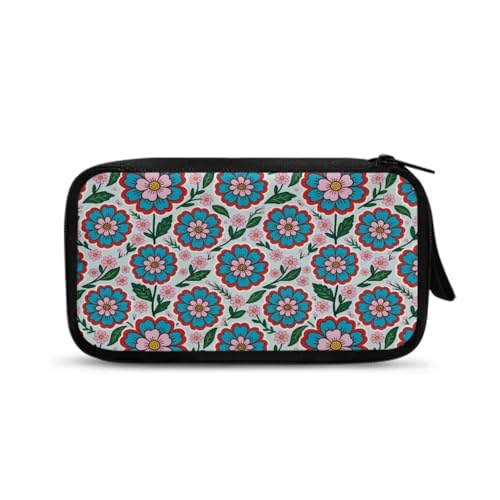Blue Flowers Electronics Case Portable Electronic Accessories Carry Case Tech Pouch for Cable Cord Charger Phone Earphone Power Bank SD Card Travel Use - color: Blue Flowers