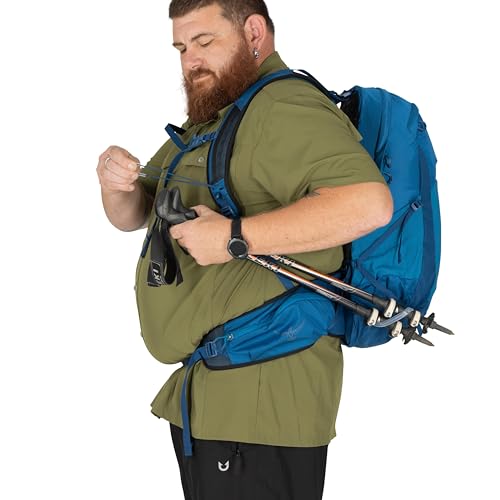 Osprey Talon 22L Men's Lightweight Hiking Backpack - Small Daypack for Travel & Camping, Black/Coal Grey, Extended Fit - color: Black/Coal Grey, size: 22L - Extended Fit
