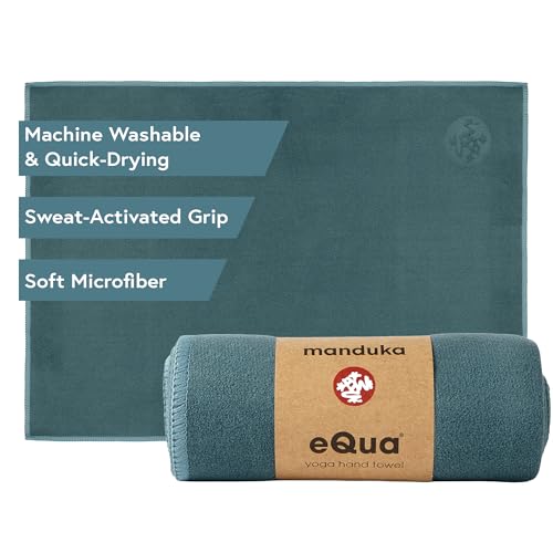 Manduka eQua Hand Towels - 16" | Rapid Moisture Activated Grip | Quick Drying, Soft Microfiber | Machine Washable | 16 x 26.5 inches | Sage Solid - color: Sage Solid