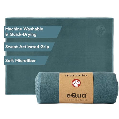 Manduka eQua Hand Towels - 16" | Rapid Moisture Activated Grip | Quick Drying, Soft Microfiber | Machine Washable | 16 x 26.5 inches | Sage Solid - color: Sage Solid