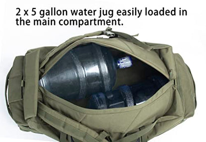Large Military Duffle Bag Backpack Tactical Field Gear Equipment Duffel Bag Army Deployment Bag 85L - color: Olive Drab
