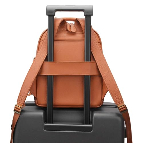 Small Camera Backpack, Classic PU Leather for DSLR, Professional Camera Bag for Photographers with 11 Inch Pad/Tablet Compartment, 10L Brown - color: Brown