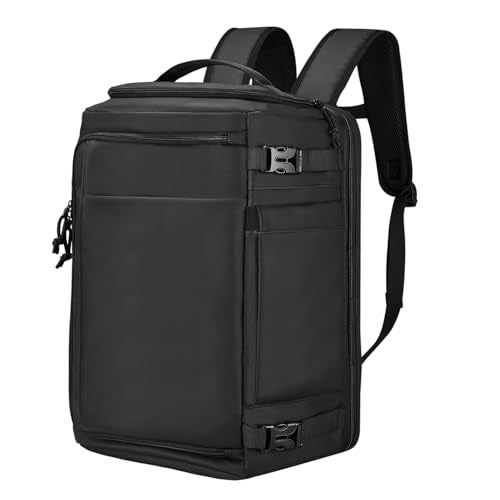 Carry On Travel Backpack Waterproof with Shoe Compartment Flight Approved Laptop Backpack Expandable Business Work Backpack for Women Men Casual Daypack, Black Film - color: Black Film, style: A