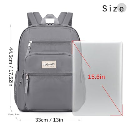 abshoo 34L Big School Backpack For College Men Women Middle High School Teen Bookbag Travel Backpacks Daypack (Grey) - color: Grey
