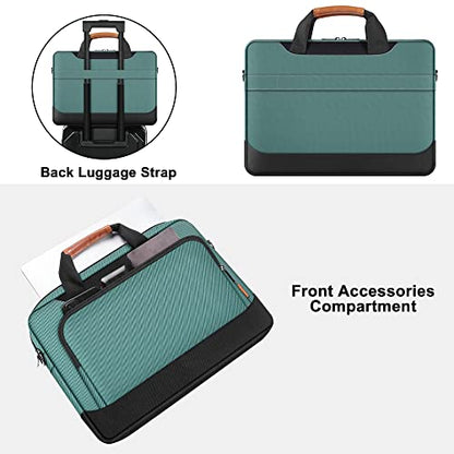 DOMISO 17-17.3 Inch Laptop Bag Large Capacity Shoulder Bag for Dell XPS/HP Pavilion 17/Lenovo Chromebook 317, Green - color: Green, size: 17 - 17.3 Inch