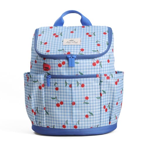 Itzy Ritzy Toddler & Kids Backpack - Lightweight Preschool & Elementary School Bag with Padded Straps, Trolley Sleeve, 2 Side Pockets, Tablet Sleeve & Name Label (Cherries) - color: Cherries
