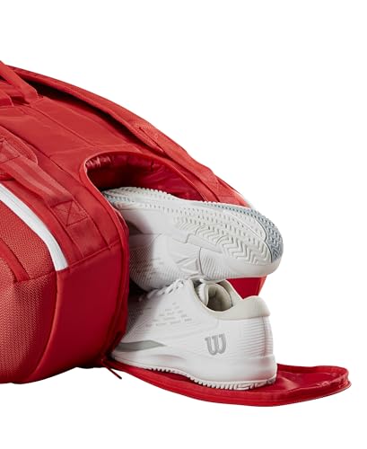 WILSON 2025 Super Tour Red Tennis Racket Bags - size: Racket Bag - Holds up to 15 Rackets
