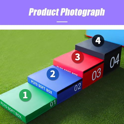 Jumping Training Box Foam Reinforced Box Stackable Soft Plywood Box Anti-Skid Safety, Used for Jumping, Strength Training and Physical Training, Suitable for Home Gym - size: 90*75*90cm