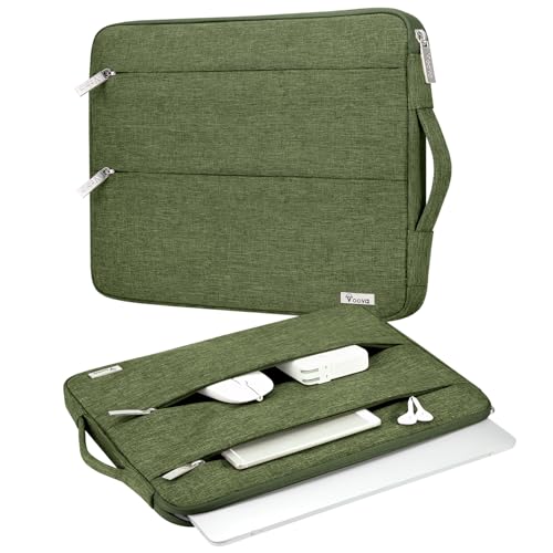 Voova Laptop Sleeve Carrying Case 15.6 16 Inch,Slim Computer Cover Bag Compatible with MacBook Pro 15/16, Dell xps 15,15-16 Inch HP Dell Asus Laptop, Army Green - color: Army Green, size: 15.6-16 Inch