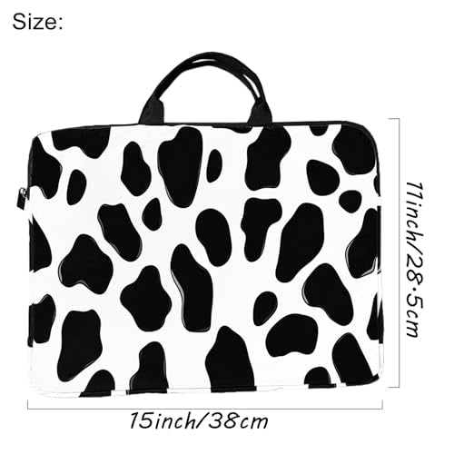 15-Inch Laptop Sleeve – Stylish, Lightweight, Shockproof, Water-Resistant Case for Lenovo, HP, Dell, Asus Notebooks - Cute Cow Pattern - color: Cute Cow Pattern