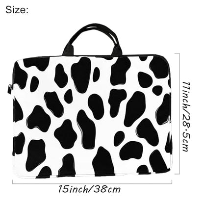 15-Inch Laptop Sleeve – Stylish, Lightweight, Shockproof, Water-Resistant Case for Lenovo, HP, Dell, Asus Notebooks - Cute Cow Pattern - color: Cute Cow Pattern