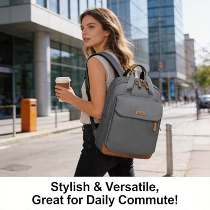 Minimalist Laptop Backpack with Luggage Strap, Stylish Daypack with Anti-Theft Pocket, Durable Casual Carry (GREY) - color: Grey