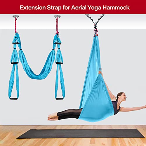 DASKING 23KN (5070 lbs) Heavy Duty Straps - 2 Pack Adjustable Daisy Chain Webbing for Aerial Yoga, Hammock, Fitness & Rigging - CE/EN566 Certified, Red/Grey - color: Red