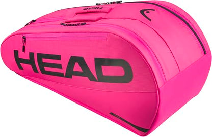 HEAD Tour Racquet Bag M (6R) Tennis Bag - Holds Up to 6 Racquets, CCT+ Climate Control Technology, 2 Main Compartments, Shoe Pocket & Backpack Carry System | 6 Racquet Capacity - color: Pink