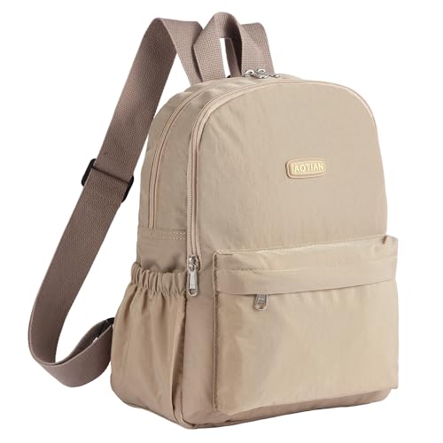 AOTIAN Lightweight Small Hiking Backpack for Women - Durable Water-Resistant Daypack for Travel, Camping & Outdoor Adventures - color: Khaki-small