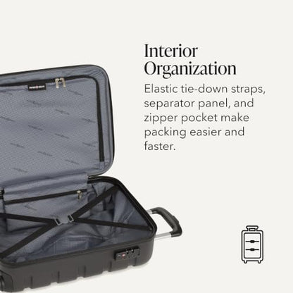 SWISSGEAR Signature Hardside Expandable Carry-On Spinner & Mini Weekender Tote Set, ABS Construction, TSA-Friendly Lock, Black, 2-Piece Set (19-Inch/Mini Weekender Tote) - color: Black, size: 2-Piece Set (Mini Weekender/19")