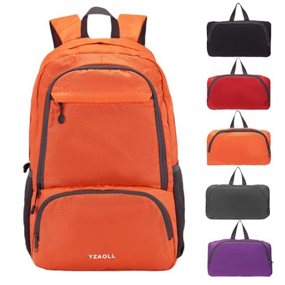 YZAOLL 30L Hiking Backpack Lightweight Day Packs, Packable Backpack for Women Men Travel Camping Vacation,Orange - color: E-lorange