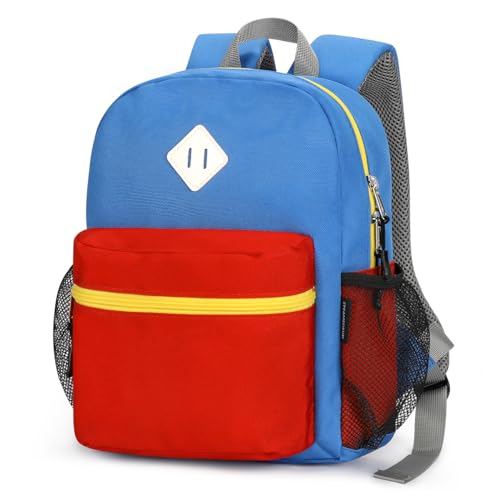 STEAMEDBUN Toddler Backpack for Boys 2-4,Kindergarten Backpack for Boys,Preschool Backpack,Mini - color: Blue-red, size: Mini - 12"H