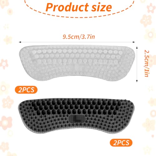 4 Pcs Shoulder Bag Strap Gripper, Non-Slip Convex Dots Purse Strap Gripper, Silicone Straps Grippers Holder Gummy for Purse Shoulder Backpack Straps (Black, Clear) - color: 2 colors
