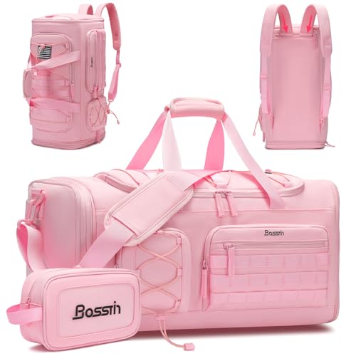 BOSSTIN Gym Bag for Men & Women, 45L-50L Expandable Sports Duffle Bag - color: Pink