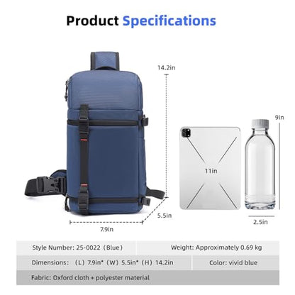 Camera Sling Bag, Crossbody Shoulder Bag for Canon, Nikon, Sony, Fuji DSLR/SLR/Mirrorless Cameras, Photographer Photography Bag (Deep Lake Blue) - color: Deep Lake Blue