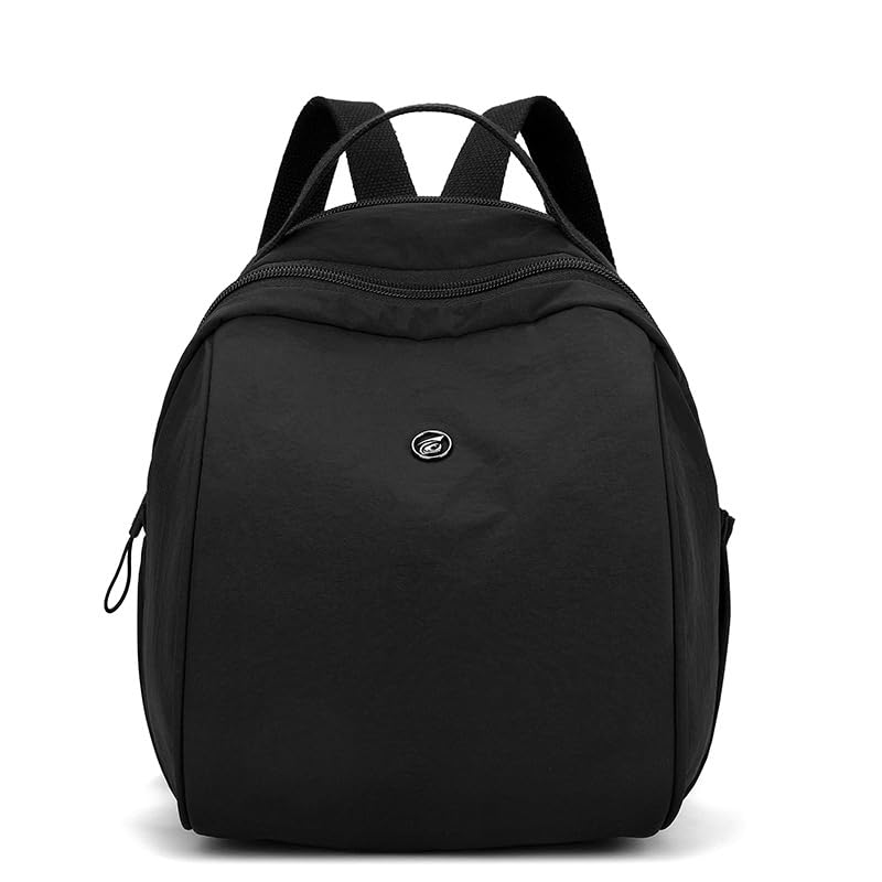 Women's Small Backpack Fashion Casual Nylon Shoulder Bag Daypack for Daily Use (Black) - color: Black
