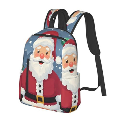 Travel Backpack for Women Men Cartoon Santa Claus Daypack 15 inch Lightweight Computer Bag Casual Back Pack - color: Cartoon Santa Claus2