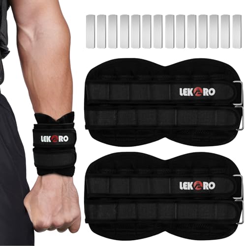Ankle Weights Wrist Weights for Men Women, 1 Pair Adjustable Removable Steel Weighted Plates Arm Leg Weights for Walking Running Pilates, Fitness Weights - color: Adjustable Wrist Weights 6.6 LBS