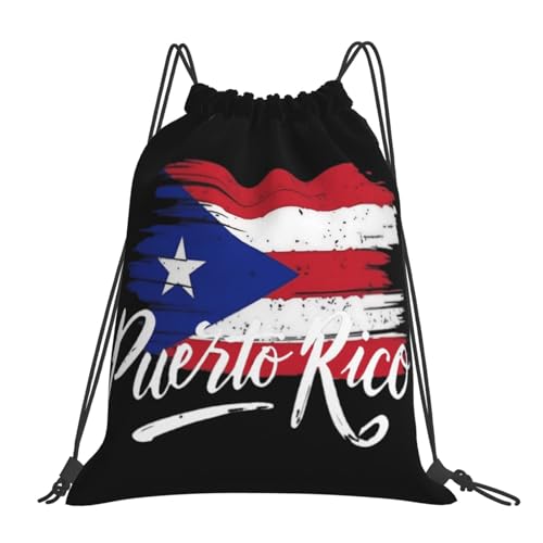 Puerto Rico Flag Drawstring Bag Sport Gym Backpack Beach Travel Sack Draw String Yoga Bag For Men Women - color: Puerto Rico Flag1