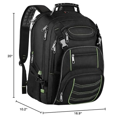 SINVICKO Travel Laptop Backpack,Extra Large 18.4 Inch Laptop RFID Anti Theft TSA Friendly Backpack,Water Resistant Backbag,Heavy Duty Computer Bag for Women Men,21.2 * 15.5 * 11.5 inch Green - color: Rfid 18.4 Inch Green