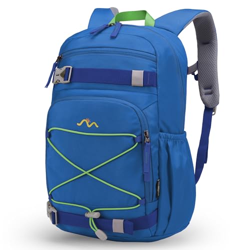 MOUNTAINTOP 18L Kids Backpack, Lightweight Children Daypack for Boys Girls, School Bag with Chest Strap, 29 * 16 * 45CM - color: Blue