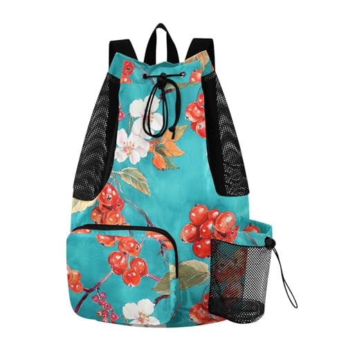 Drawstring Backpacks Gym Bag With Water Bottle Pocket Dry Wet Separation