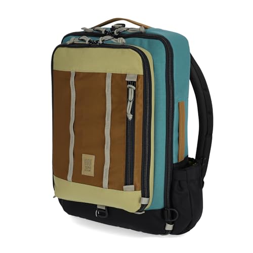Topo Designs Global Travel Bag – 30L or 40L - Carry-On Compliant Most Airlines, Durable Travel Duffel Bag, Clam Shell Main Pocket, Laptop Sleeve, Backpack, Luggage (30L / Caribbean/Dark Khaki) - color: Caribbean/Dark Khaki, size: 30L