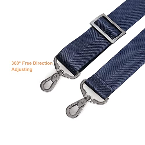 MOSISO 56 inch Shoulder Strap, Adjustable Thick Soft Universal Replacement Non-Slip Fit Padded with Metal Swivel Hooks for Laptop Shoulder Bag/Laptop Messenger Bag/Crossbody Bag, Navy Blue - color: Navy Blue