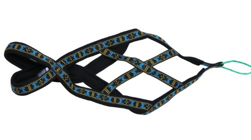 Weight Pulling Sledding Dog Harness X-Back Style Black Medium, 19.5" Neck Circumference