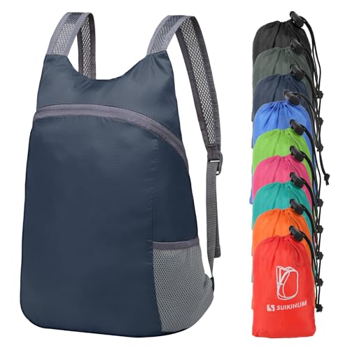 20L Ultra Hiking-Daypack Lightweight Foldable Travel Packable Backpack for Camping Cycling Outdoor, Navy Blue - color: Navy Blue