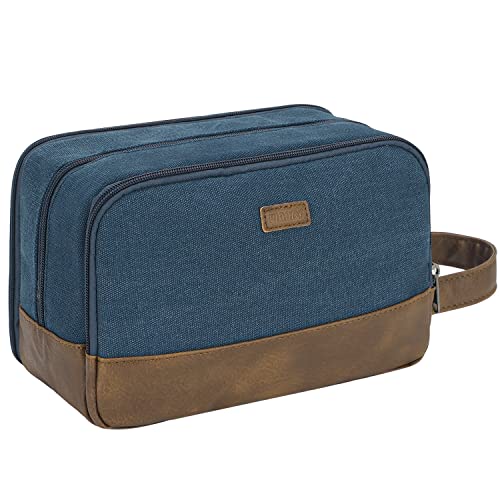 WANDF Travel Toiletry Bag for Men Large Toiletries Shaving Bag Water Resistant Hanging Dopp Kit Travel Accessories Bag for Women Men (Blue) - color: Blue