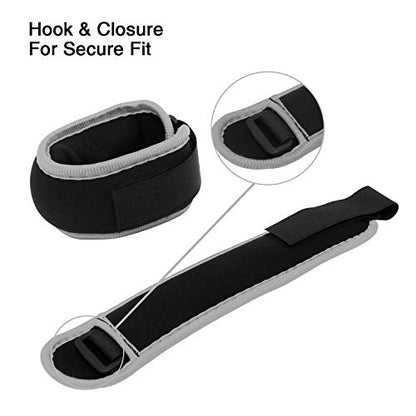 Pesas de Tobillo/Muñeca, Pesas de Puño de Mano de Brazo de Pierna Pequeña para Mujeres y Niños, Equipo de Ejercicio con Correas Ajustables para Gimnasio, Caminar, Trotar, Aeróbicos (1 Par) - color: 1.1 lb, Black