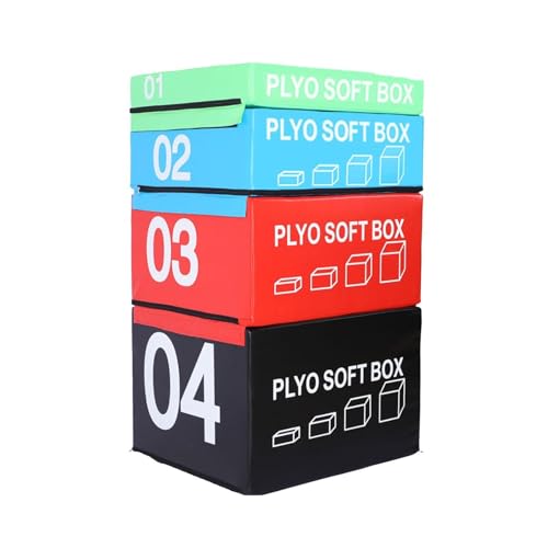 Jumping Training Box Foam Reinforced Box Stackable Soft Plywood Box Anti-Skid Safety, Used for Jumping, Strength Training and Physical Training, Suitable for Home Gym - size: 90*75*150cm
