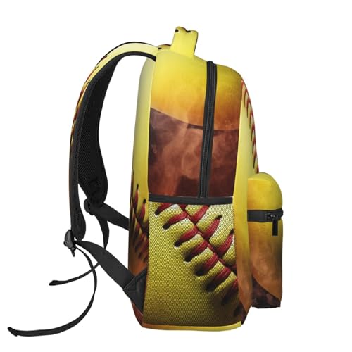 Casual Backpack for Men Women Lightweight Laptop Backpack Softball Bookbag Hiking Bag Travel Daypack