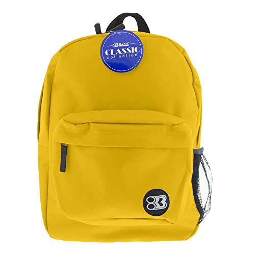 BAZIC PRODUCTS 17 in Mustard Classic School Backpack - color: Black, size: 1-Pack
