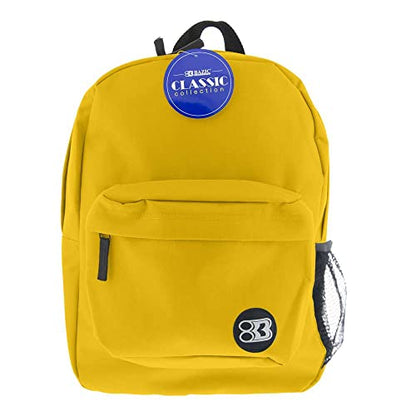 BAZIC PRODUCTS 17 in Mustard Classic School Backpack - color: Black, size: 1-Pack
